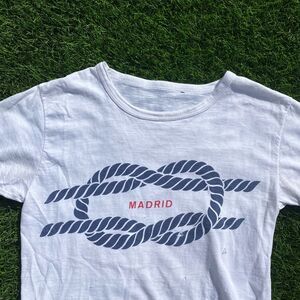 70s Vintage Madrid Nautical Knot Shirt XS S Small Womens White